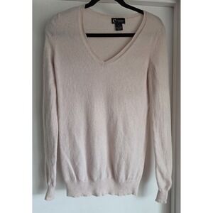 By Bloomingdale's Cashmere 2pc Sweater Set - Dusty Pink - Cardigan & V-Neck - M